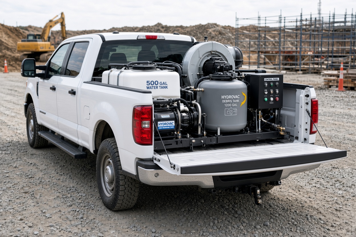 Pickup-bed hydrovac